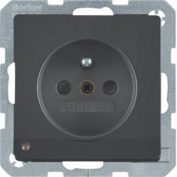 Berker 6765106086 socket with protective contact pin and LED orientation light anthracite including Berke