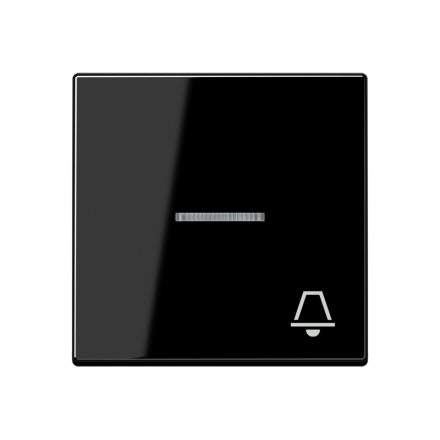 Jung A590KO5KSW rocker switch 1-way with light guide, symbol bell, Duroplast, Series A, black