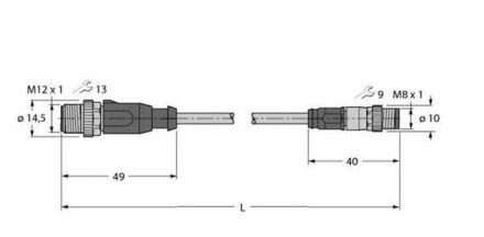 Turck 6933009 RSSD-PSGS4M-4414-5M connection cable