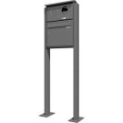 Ritto RGE1387120 Letterbox Freestanding Vertical Video, Chrome Ring, Stainless Steel