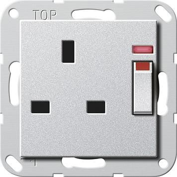 Gira 278026 socket BS control 13A KS switchable System 55 color aluminum