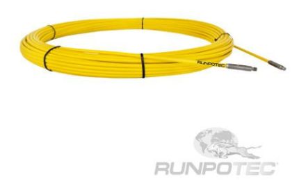 Runpotec 20377 fibreglass replacement rod 9mm 100m with end sleeves M12