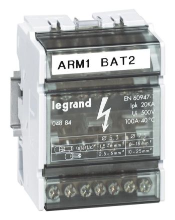 Legrand 004884 Terminal block 4-pole 100A Terminal points:7 4TE
