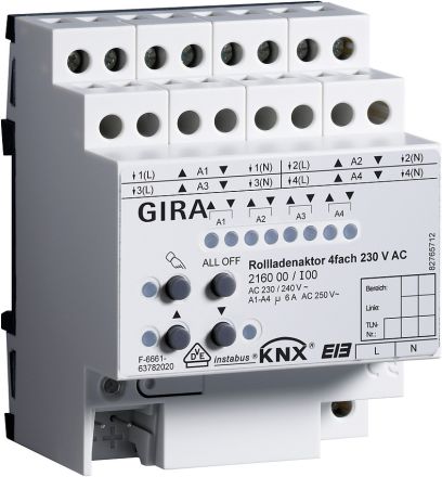 GIRA 216000 KNX roller shutter actuator 230 V AC | 4-fold