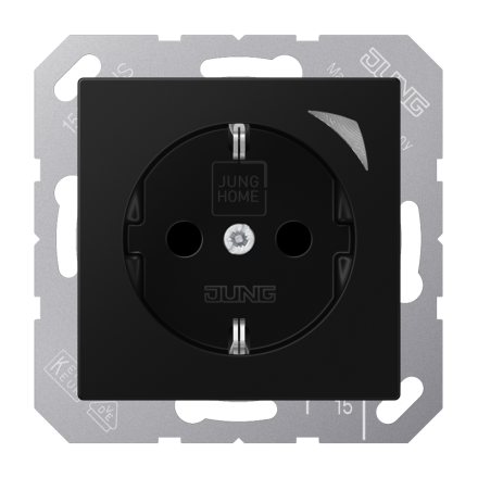 Jung BTA1521SESWM JUNG HOME SCHUKO® socket, 16 A 250 V ~, Energy, screw terminals, with function display, integrated increased contact protection, SAFETY+, thermoplastic