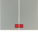 Berker 14377004 Rocker switch with red lens stainless steel, lacquered Berker K.5