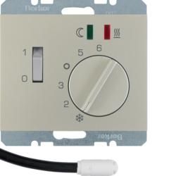 Berker 20347104 floor temperature controller with closer, central piece, rocker switch, stainless steel, l