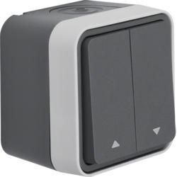 Berker 30753525 blind series switch 1-pole with imprint symbol arrows AP grey/light grey mat