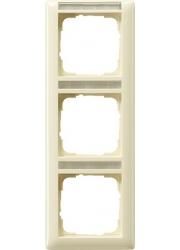 Gira 110301 3-way cover frame BSF vertical Standard 55 cream white