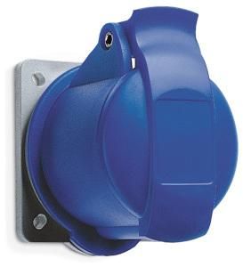ABB Stotz-Kontakt 216R6, panel-mounted socket, 16 A, IP44 6h, 2P+E, 200-250 V, blue, 10 pieces, 2CMA193146R1000