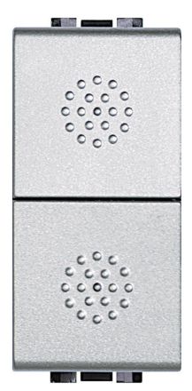 Bticino NT4036 double button LIGHT-TECH 2x1 normally open, (aluminium)