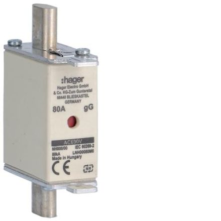 Hager LNH00080M6 NH fuse link NH00 gG 690V 80A K-detector