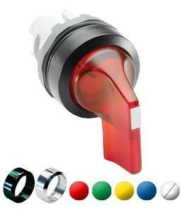 ABB Stotz-Kontakt M3SS4-11L, illuminated selector switch actuator blue, 3 positions, long rotary handle, 1SFA611213R1104