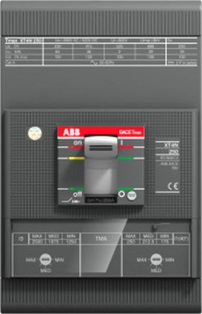 ABB Stotz-Kontakt XT4S 160 TMD 20-300 3p FF, XT4S 160 TMD 20-300 3P FF Compact circuit breaker Tmax XT4, 1SDA068300R0001