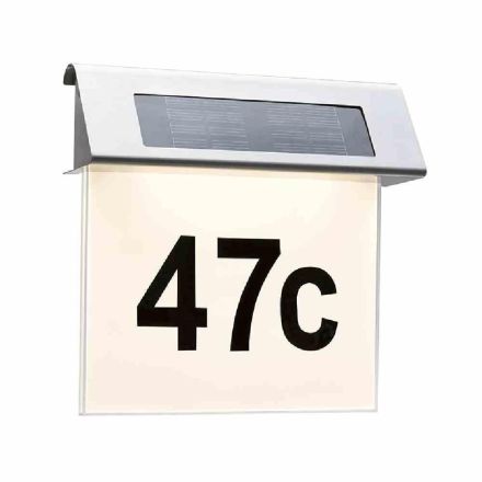 Paulmann 93765 Special Solar House Number Light IP44 LED 1x0.2W Stainless Steel/White Stainless Steel/Acrylic