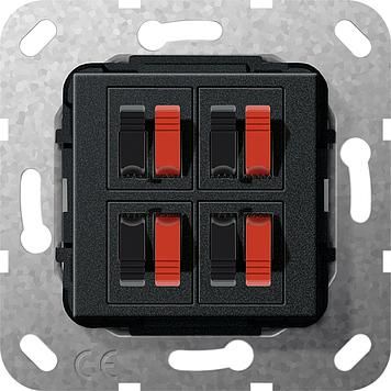 Gira 569410 loudspeaker connection 4-way insert black matt