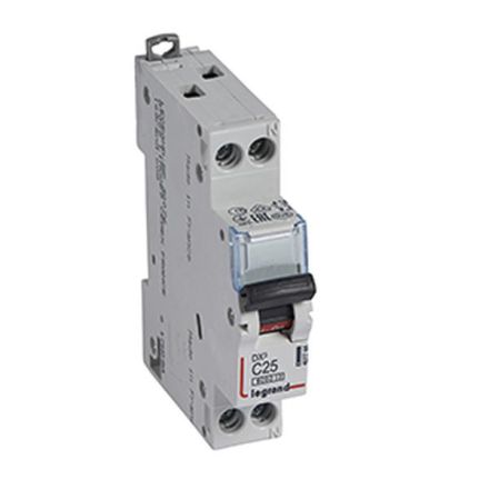 Legrand 407744 Circuit breaker DX3 C25A 1P+N 6KA 1M