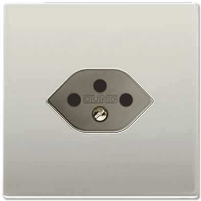 Jung ES1520-13SEVPL central plate for socket insert, Switzerland, type 13, stainless steel 1.4303 X4 CrNi 18-12, LS series, stainless steel