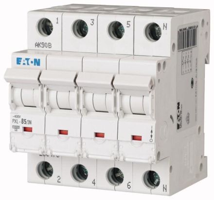 Eaton PXL-B5/3N circuit breaker, 5A, 3p+N, B-Char , 236478