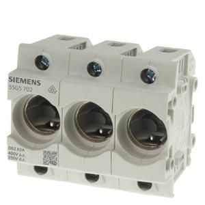 Siemens 5SG5702 NEOZED fuse base D02 3-pole 63A AC 400V DC 250V