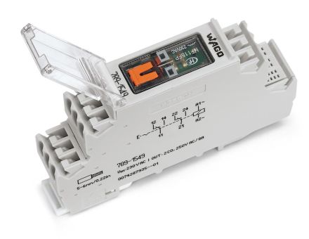 Wago 789-1549 230VAC 8A 2W manual override switching relay module
