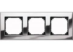 MERTEN 475339 metal frame 3-way chrome