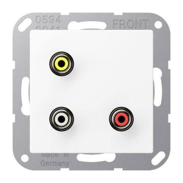 Jung MAA1031WWM multimedia connection system Cinch Audio / Composite Video, Series A, snow white matt