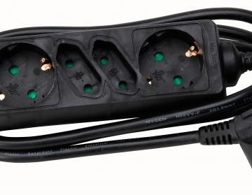 Kopp 125905011 TSD 2+2f. 1.5qmm supply line 1.4, BS black power strip