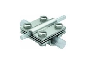 OBO Bettermann 252 8-10xRd16 V4A 8-10mm stainless steel cross connector with intermediate plate, 5312346