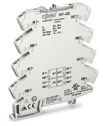 Wago 857-452 2-channel passive isolator