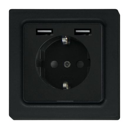 Eltako 30055899 DSS55E+2xUSBA-am anthracite matt SCHUKO socket