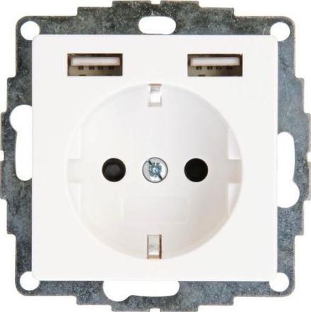 Kopp 296213001 HK07 2 USB charging sockets arctic white SCHUKO socket