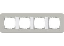 Gira 0214412 cover frame 4f Gira E3 grey/pure white