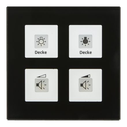 MDT RF-GTT4S.01 KNX-RF glass button 4-way | 4-way | black glass