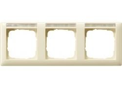 Gira 109301 3-way cover frame BSF horizontal Standard 55 cream white