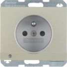 Berker 6765107004 Socket with protective contact pin and LED orientation light stainless steel, painted