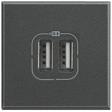 Bticino HS4286C2 USB charging station Axolute USB C 2-module anthracite, (anthracite)