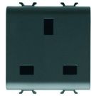 Gewiss GW12296 2M 2P+PE 13A English stand black socket
