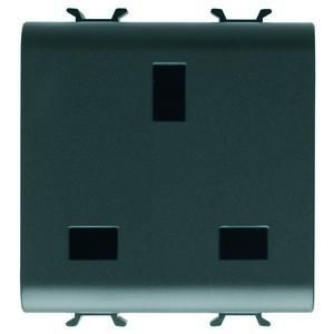 Gewiss GW12296 2M 2P+PE 13A English stand black socket