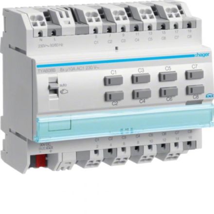 Hager TYA608B switching/blind output 8-way 10A