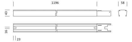 Siteco 5TR10170H 1lg-4SE R9010 7x2 5 mounting rail L: 1196mm