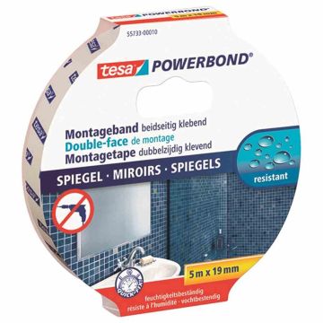 TESA 55733-10-04 mirror mounting tape 19mm 5m roll double-sided adhesive.