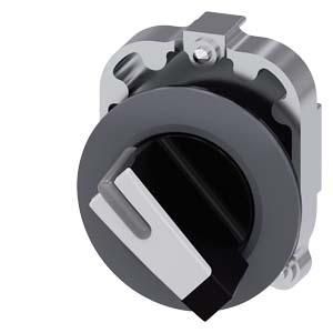 Siemens 3SU1062-2DF60-0AA0 toggle switch illuminated 30mm round metal matt black/white