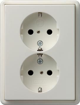 Gira 078340 Double SCHUKO KS S-Color Pure White