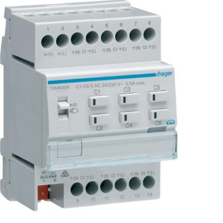 Hager TXM646R 6-way KNX easy heating actuator