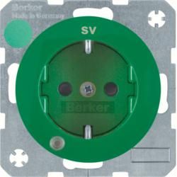 Berker 41102003 SCHUKO socket with control LED green, glossy Berker R.1/R.3
