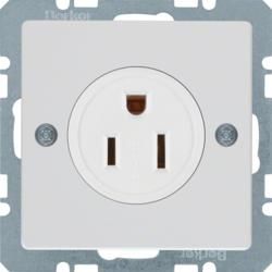 Berker 41666089 socket with protective contact 'USA/CANADA'NEMA 5-15 R polar white velvet Berker Q.1/Q