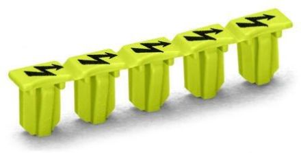 Wago 2004-115 with black lightning arrow yellow warning cover