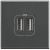 Bticino HS4287C2 USB charging station Axolute USB A+C 2-module anthracite, (anthracite)