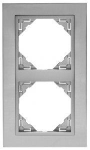 EFAPEL DOUBLE FRAME INOX/ALUMINIUM